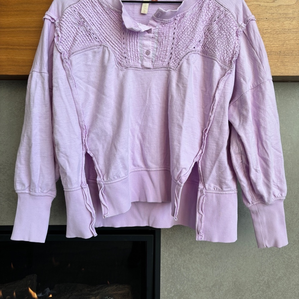 Anthropology Pilco PIntuck Pullover In Lavender, Size XS - Picture 6 of 11